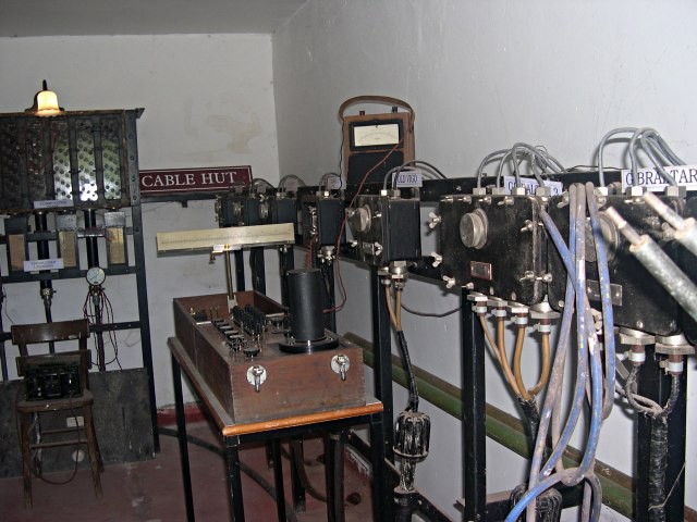 Cable vault interior at a landing station, terminal equipment racks