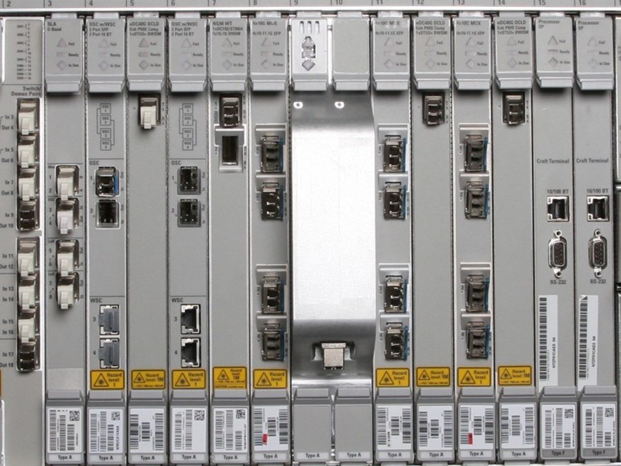 Optical amplifier shelf, terminal equipment rack interior