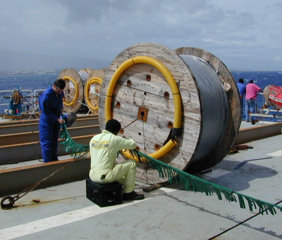 A marine environmental survey being conducted ahead of route planning